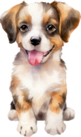 mignonne chiot chien aquarelle. ai généré png