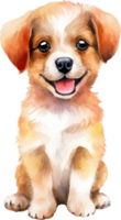 mignonne chiot chien aquarelle. ai généré png