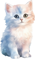 linda gatito gato acuarela. ai generado png