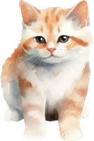 carino gattino gatto acquerello. ai generato png