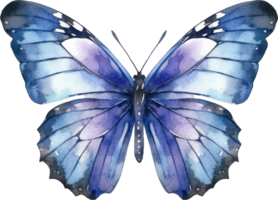 mariposa acuarela ilustración. ai generado png