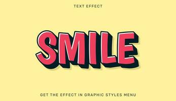 Vector illustration of smile text effect