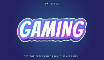 Gaming 3d editable text effect template vector