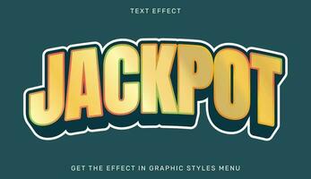Jackpot editable text effect in 3d style vector