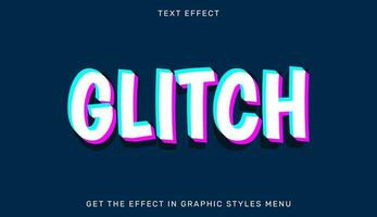 Vector illustration of editable glitch text effect