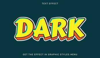 Vector illustration of dark text effect