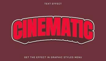 Editable cinematic text effect in 3d style vector