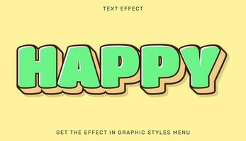 Vector illustration of happy text effect