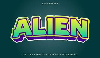 extraterrestre 3d editable texto efecto modelo vector