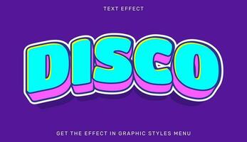 Vector illustration of disco text effect