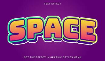 Space 3d editable text effect template vector