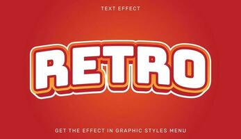 retro 3d editable texto efecto modelo vector