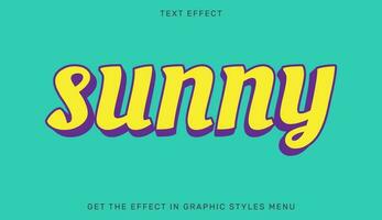 Sunny editable text effect template vector