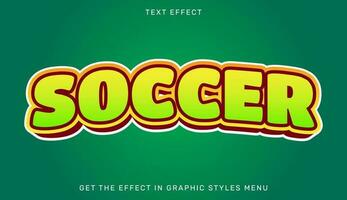 Soccer editable text effect in 3d style vector