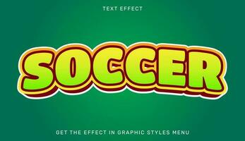 Soccer editable text effect in 3d style vector