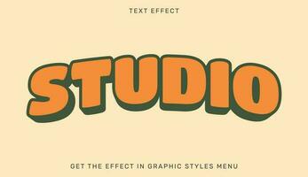 Studio editable text effect template vector