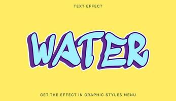 agua editable texto efecto en 3d estilo vector