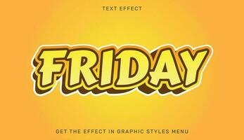 viernes editable texto efecto en 3d estilo vector