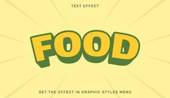 Food editable text effect template vector