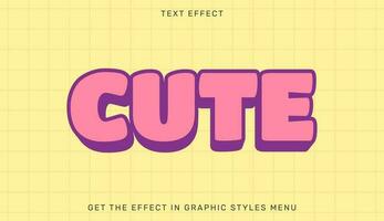 Cute editable text effect template vector