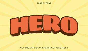 Hero editable text effect template vector