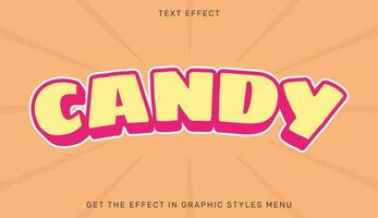 Candy editable text effect template vector