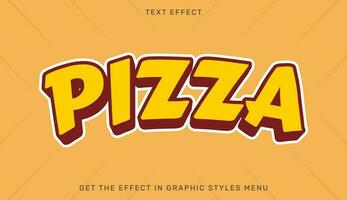 Pizza editable texto efecto modelo vector