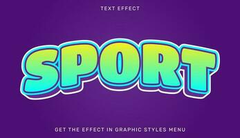 deporte editable texto efecto modelo en 3d estilo vector