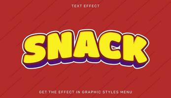 Snack editable text effect template vector