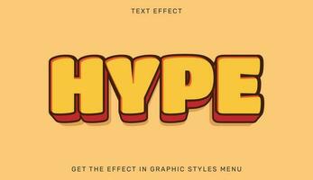 Hype editable text effect template in 3d style vector