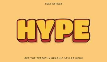 Hype editable text effect template in 3d style vector