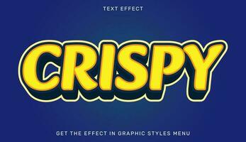 Crispy text effect template in 3d style vector