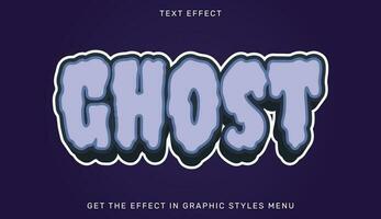 fantasma texto efecto modelo en 3d estilo vector