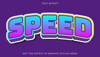 Editable speed text effect in 3d style vector