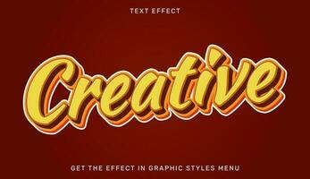 Creative text effect in 3d style vector
