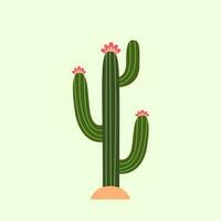 cactus vector ilustración. vector cactus con flores cactus plano estilo.