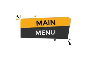 main menu vectors.sign label bubble speech main menu vector