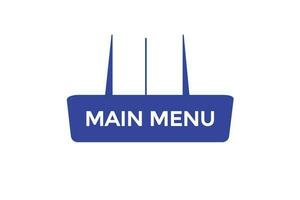 main menu vectors.sign label bubble speech main menu vector