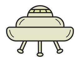 Vector isolated flat icon UFO, flying saucer from space.