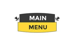 main menu vectors.sign label bubble speech main menu vector