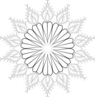 Vector drawing for coloring book. Geometric floral pattern. Contour drawing on a white background. Mandala.