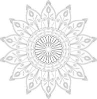 Vector drawing for coloring book. Geometric floral pattern. Contour drawing on a white background. Mandala.