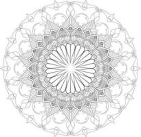 vector dibujo para colorante libro. geométrico floral modelo. contorno dibujo en un blanco antecedentes. mándala