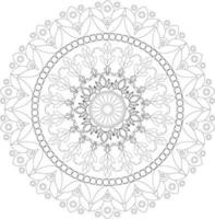 Vector drawing for coloring book. Geometric floral pattern. Contour drawing on a white background. Mandala.