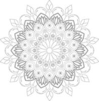 Vector drawing for coloring book. Geometric floral pattern. Contour drawing on a white background. Mandala.