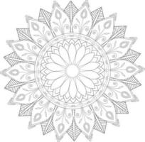 Vector drawing for coloring book. Geometric floral pattern. Contour drawing on a white background. Mandala.