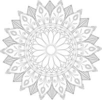 Vector drawing for coloring book. Geometric floral pattern. Contour drawing on a white background. Mandala.