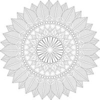 Vector drawing for coloring book. Geometric floral pattern. Contour drawing on a white background. Mandala.