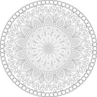 Vector drawing for coloring book. Geometric floral pattern. Contour drawing on a white background. Mandala.