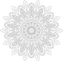 Vector drawing for coloring book. Geometric floral pattern. Contour drawing on a white background. Mandala.
